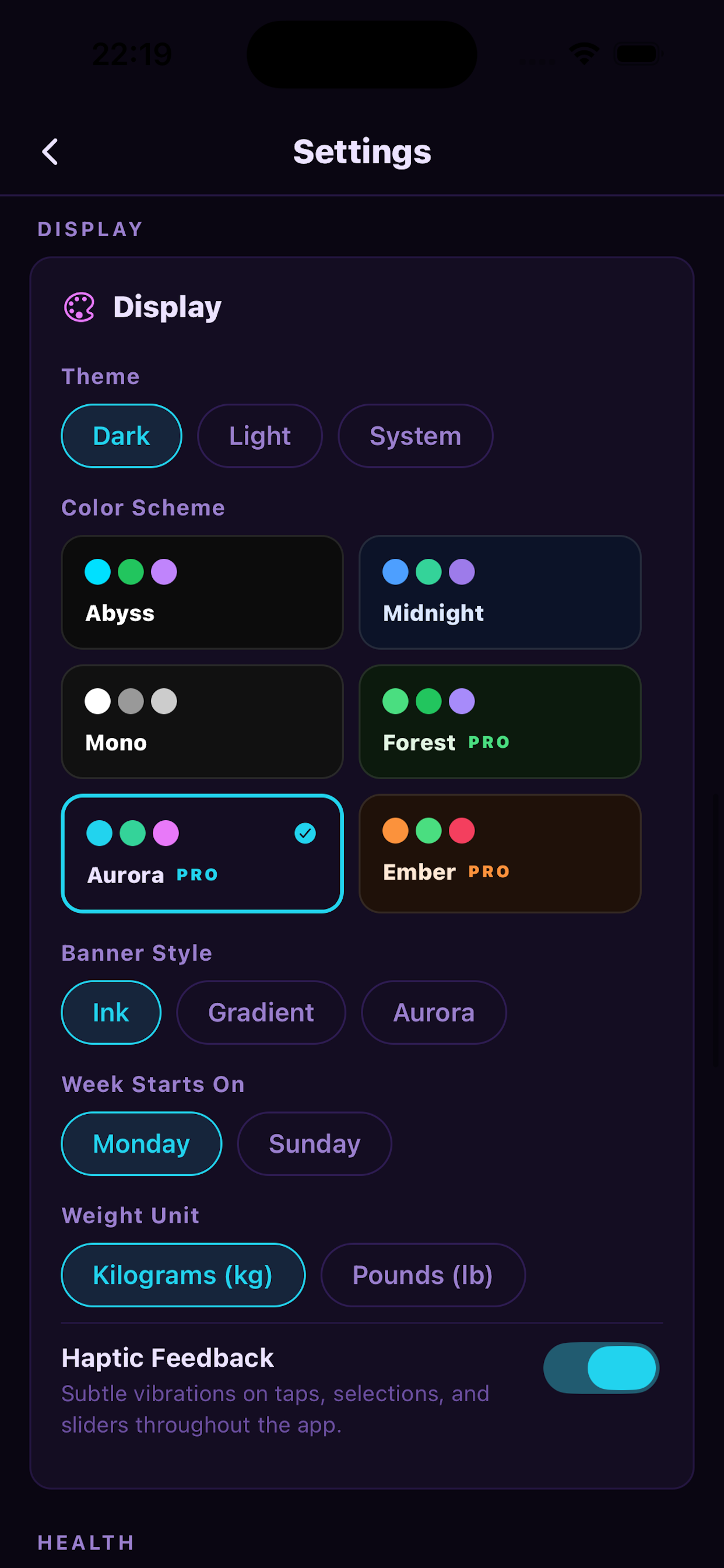 The theme picker
